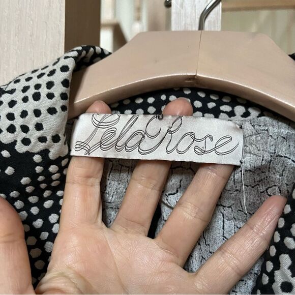 Lela Rose Pebble Print Mixed Media Mini Dress 2 - Picture 11 of 15